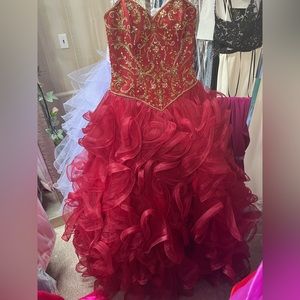 Red and Gold Quince Gown!